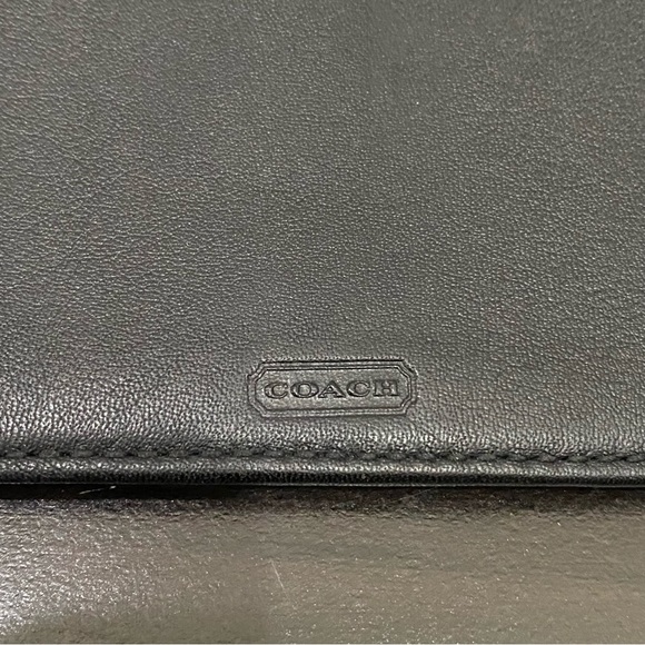COACH Black Leather Bifold Checkbook Insert Wallet - Picture 7 of 10